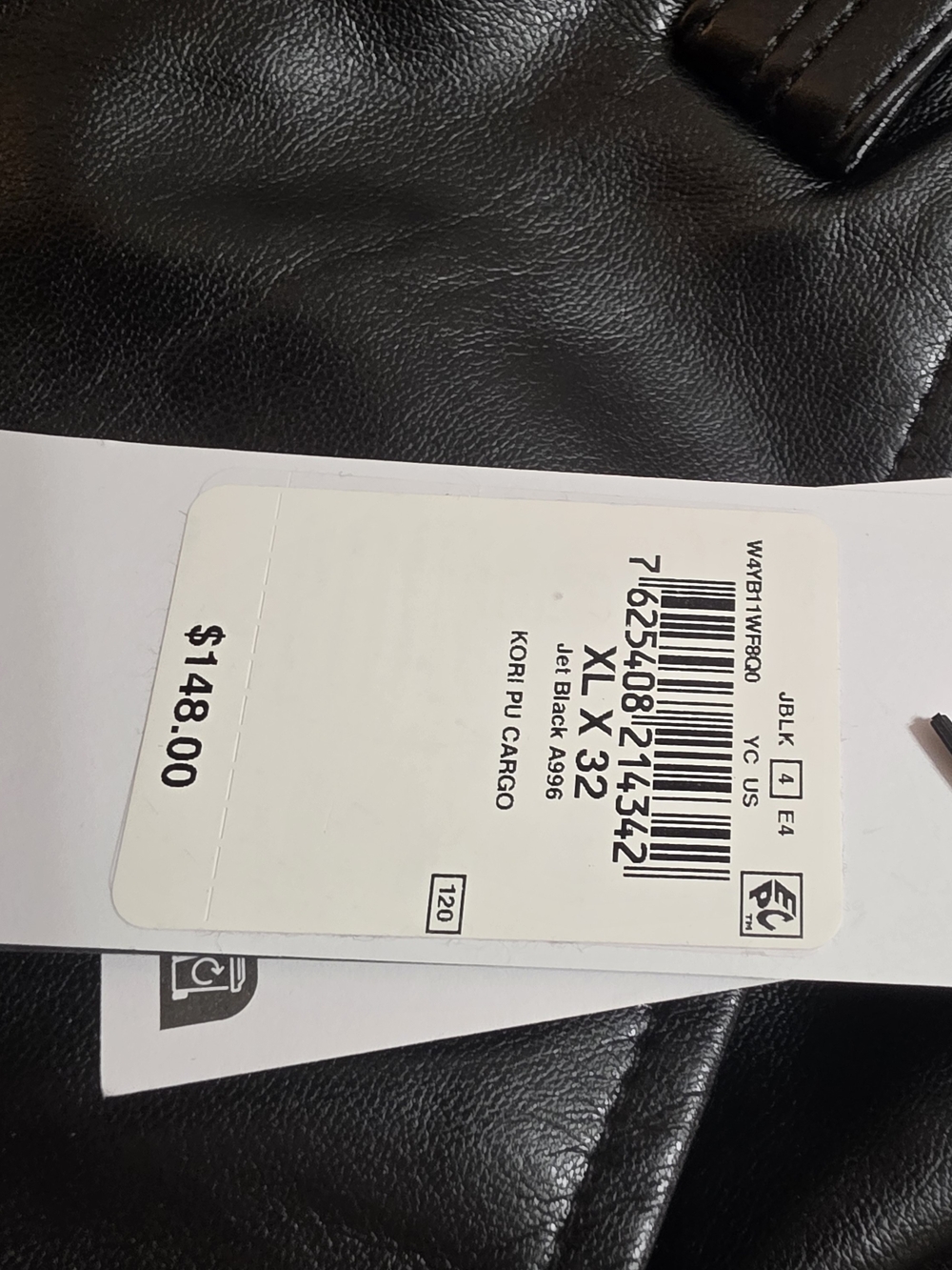 Faux Leather Cargo Pants in Black - Picture 3 of 5